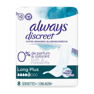 Always Vložky Discreet 8ks Long Plus 0% N (5/krt)