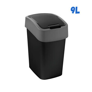 Curver Odpadkový koš 9L Střibrná/Černá (4/krt)