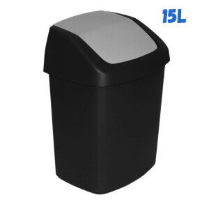 Curver Odpadkový koš 15L Černá/Střibrná (6/krt)