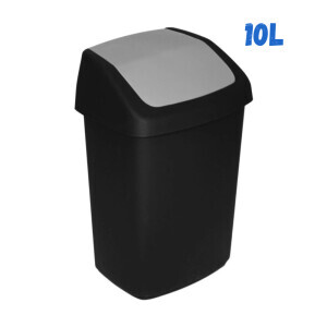 Curver Odpadkový koš 10L Černá/Střibrná (6/krt)