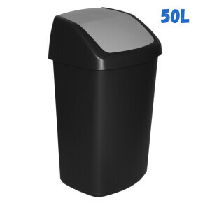 Curver Odpadkový koš 50L Černá/Střibrná (6/krt)