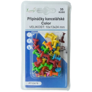 Připínáčky kancelářské 35ks Color (24/bal 288/krt)