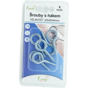 Šrouby s hákem 20*45*4mm/6ks (24/bal 288/krt)