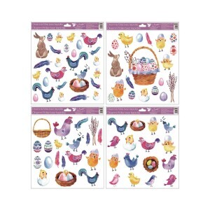 Velikonoční okenní fólie 30*33,5cm slepičky (72/bal 288/krt)