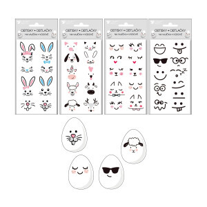 Velikonoční vodové obtisky na vajíčka Emoji (240/krt)