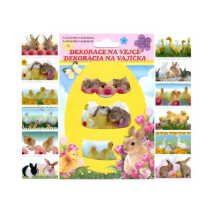 Velikonoční smršťovací fólie na vajíčka 12ks zvířátka (240/krt)