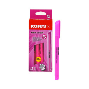 Kores Zvýrazňovač High Liner Pink (12/bal 360/krt)