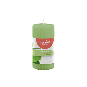 Bolsius Svíčka Pillar Ribbed 120/58mm True Scents Green Tea (6/krt)