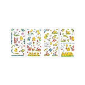 Velikonoční samolepky na vajíčka gelové tradiční motivy (240/krt)