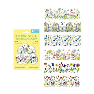 Velikonoční smršťovací fólie na vajíčka 12ks jemné květiny (240/krt)