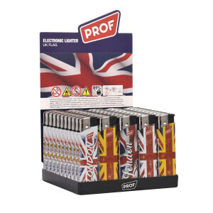Prof Zapalovač Piezo UK Flag (50/bal 1000/krt)