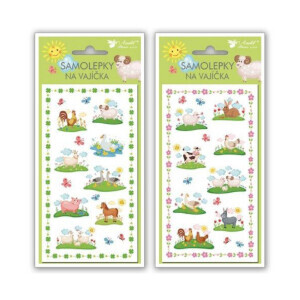 Velikonoční samolepky na vajíčka gelové zvířátky (240/krt)