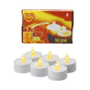 Svíčka na baterie čajová White 3,5*2cm (24/bal 960/krt)
