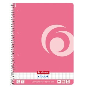 Herlitz Spirálový blok A4/80 čtver. CB Pink (5/bal 25/krt)