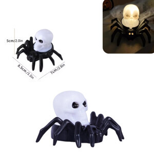 Halloween dekorace LED pavouk lebka (12/bal 480/krt) 