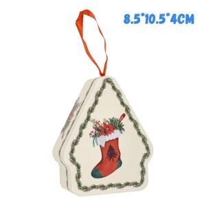 Vánoční dóza plechová 8.5*10.5*4cm (120krt)