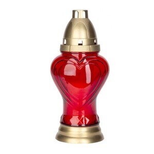 Bispol Svíčka hřbitovní sklo 115g/36h 3043 Red(10/krt)