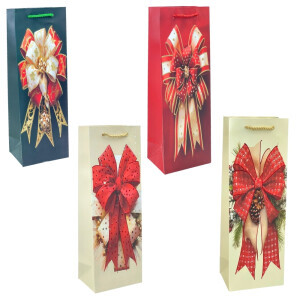 Vánoční dárková taška na víno 12*35*9cm (12/bal 960/krt)