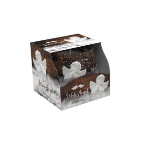 Santo 100g svíčka ve skle Christmas White Angel (12/krt)