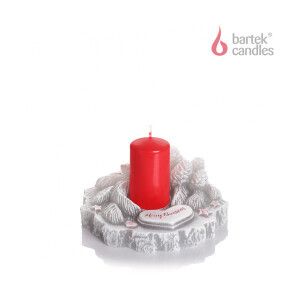 Bartek Svíčka Christmas Holder 140*70 Grey&Red (6/krt)
