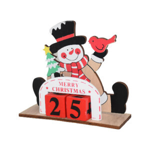 Vánoční dekorace dřevěný kalendář 13,5*16cm (12/bal 120/krt)