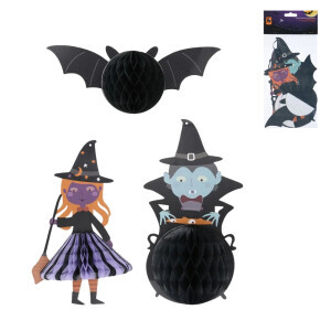 Halloween dýňová plástevová koule (24/krt)