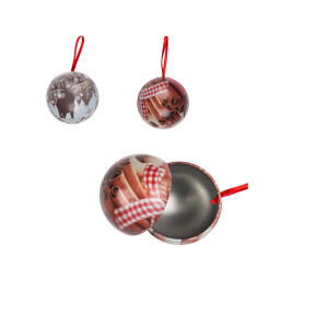 Vánoční dekorace koule plech 7cm (18/bal 36/krt)