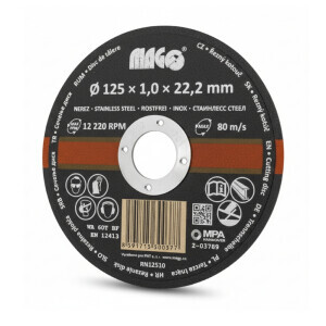 Řezný kotouč na nerez 125x1,0x22,2mm (5/bal 100/krt)