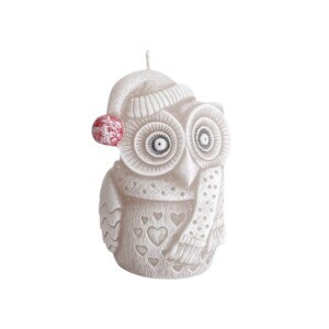 Bartek Svíčka Figure 100 Winter Owls New White&Cappuccino (12/krt)