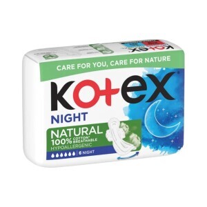 Kotex Vložky Natural Night 6ks (16/krt)