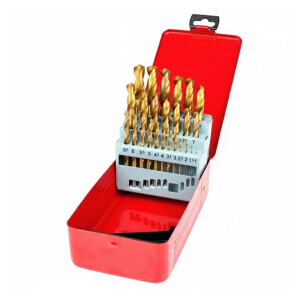 Sada vrtáků HSS TiN 25 ks (1,0-13mm), plechový box