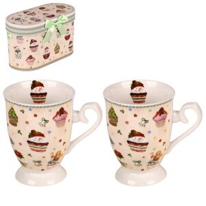 Vánoční dárková sada hrnek 2ks/300ml (24/krt)