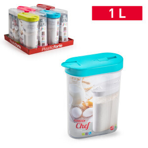 P.Forte Dóza plast Chef 1l Color (8/bal)