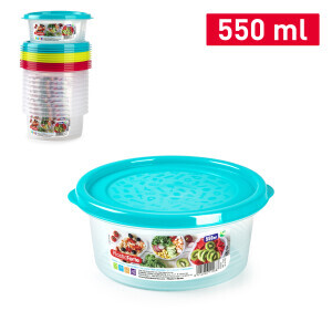 P.Forte Dóza plast Basic kul.550ml Color (12/bal)