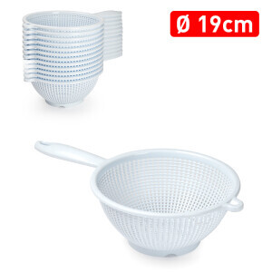 P.Forte Cedník plast s rukojetí 19cm White (12/bal)