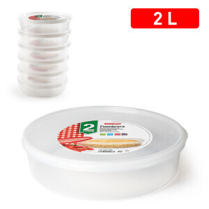 P.Forte Dóza plast Omelette kul. 2L Tran.  (6/bal)
