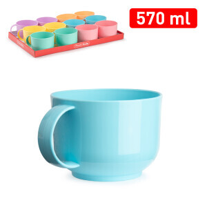 P.Forte Hrnek plast Jumbo 570ml Color (12/bal)