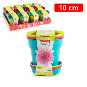 P.Forte Květináč plast kul. 10cm/3ks Color (12/bal)