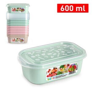 P.Forte Dóza plast Basic obdél.600ml VRM (12/bal)