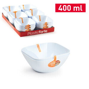 P.Forte Miska plast Opal 400ml/2ks White (18/bal)