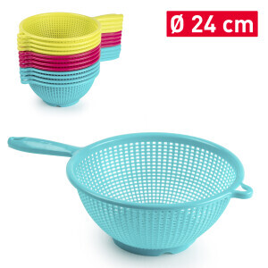 P.Forte Cedník plast s rukojetí 24cm Color (12/bal)