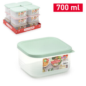 P.Forte Dóza plast Bento čtver. 700Ml Surt VRM(12/bal)
