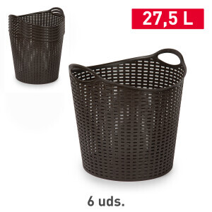 P.Forte Košík plast Rattan 27,5l Wengue (6/bal)