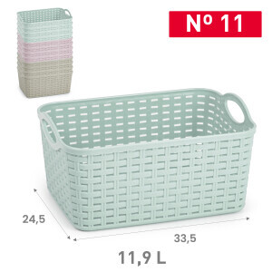 P.Forte Košík plast Rattan 11,9L Surt (12/bal)