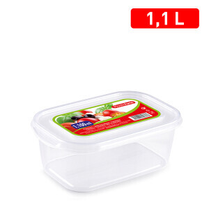 P.Forte Dóza plast Basic obdél.1,1l Tran. (12/bal)
