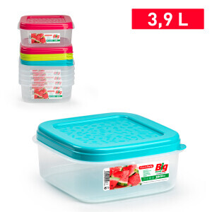 P.Forte Dóza plast Big čtverec 3,9l Color (6/bal)