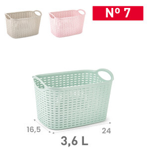 P.Forte Košík plast Rattan s uchem 3,6l VRM (12/bal)