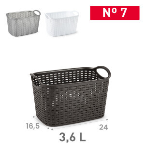 P.Forte Košík plast Rattan s uchem 3,6l (12/bal)