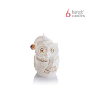 Bartek Svíčka Figure 100 Winter Owls New White&Golden (12/krt)