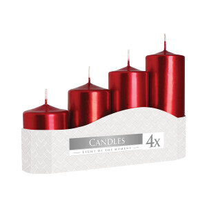 Bispol Svíčka adventní 4ks schody SW50/4 Metalic Red (6/krt)